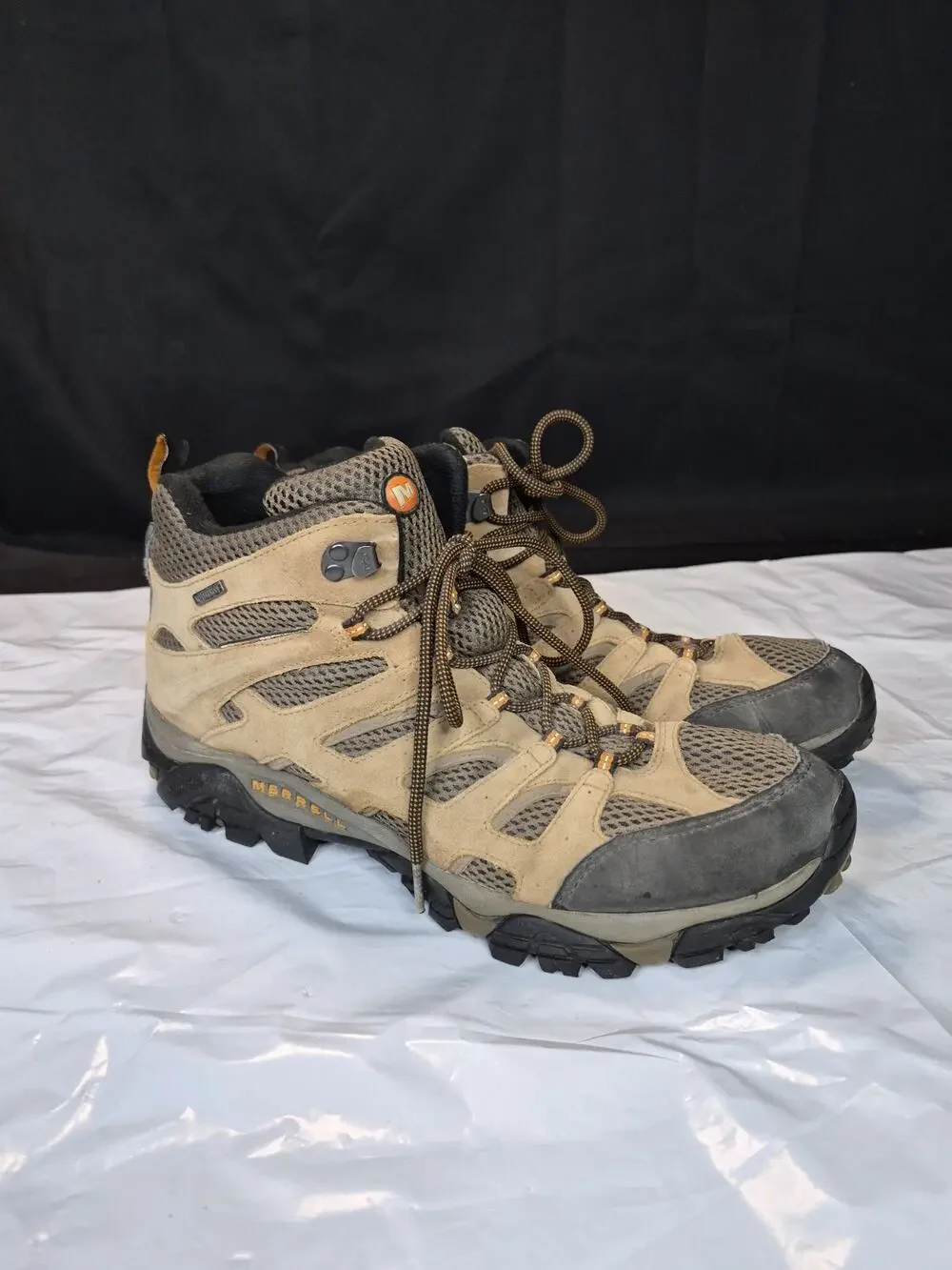 Merrell Moab Mid Hiking Boots Shoes Mens Size 13 Earth Brown Waterproof Camping